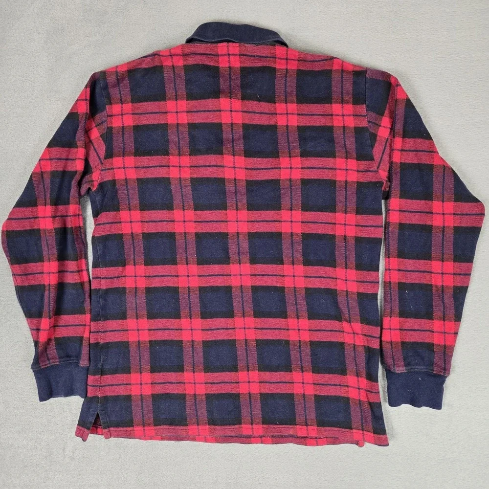 Vintage Polo Ralph Lauren Polo Shirt Mens  Large Red Plaid Long Sleeve 90s
